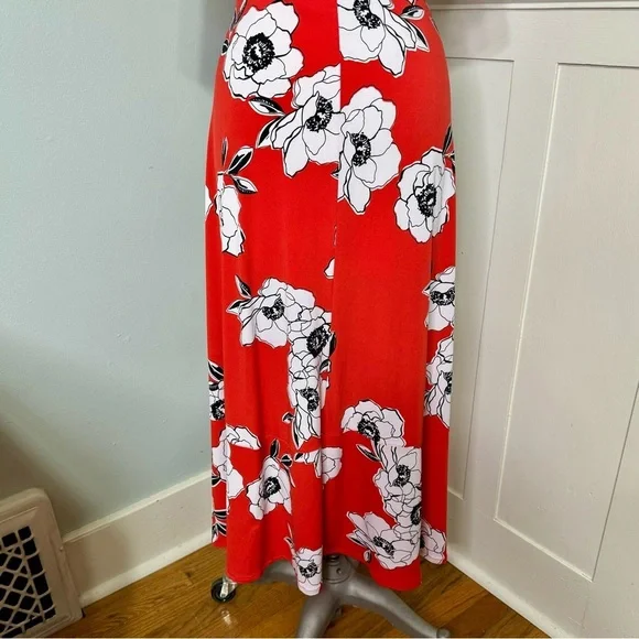 Lane Bryant Floral Faux Wrap Maxi Dress Red & White Size 22/24 - Picture 8 of 10